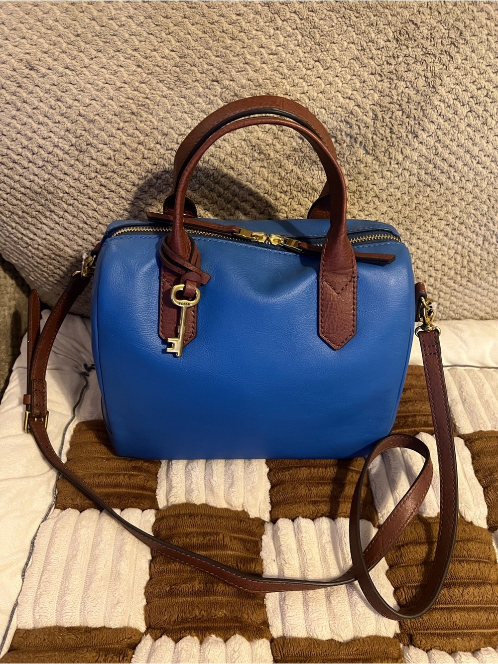 Fossil Fiona Satchel in Malibu Blue NWTS!